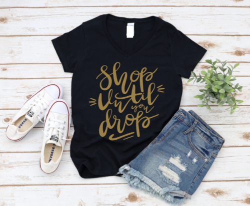 T-shirt Unissexo Shop 'Til You Drop