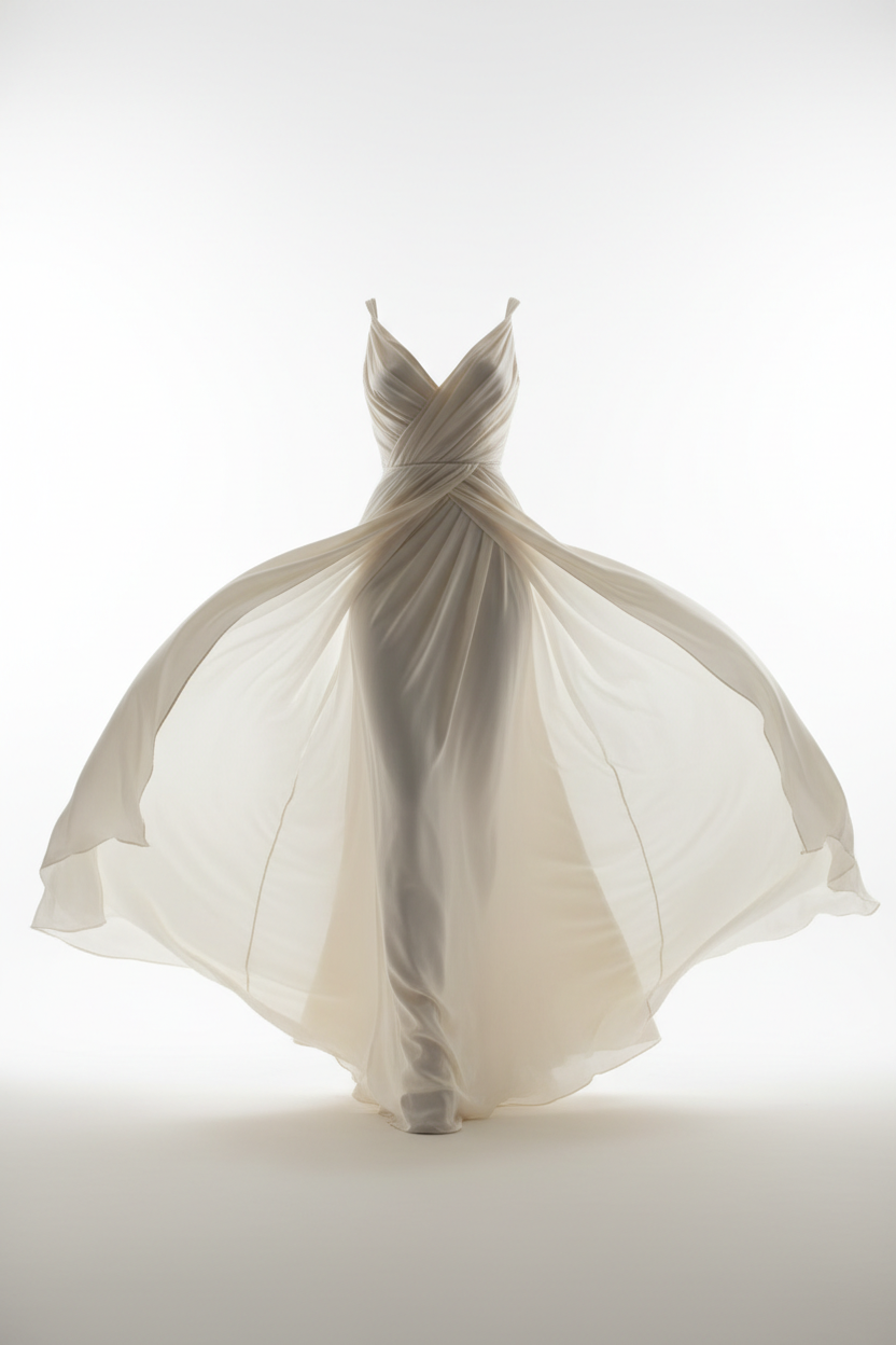 Vestido Maxi Elegante em Seda Marfim