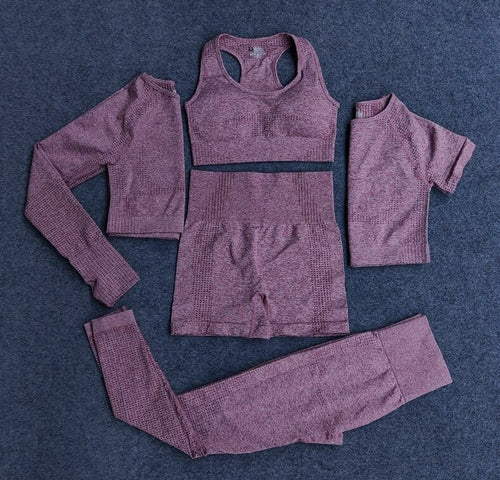 Conjunto de Yoga Sem Costúras 5 Peças