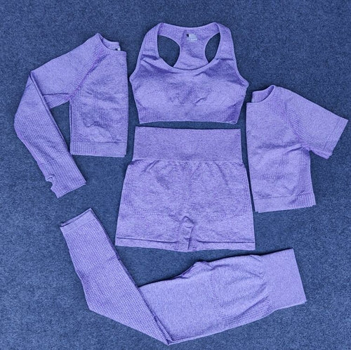 Conjunto de Yoga Sem Costúras 5 Peças